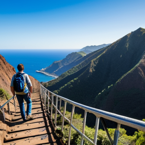 Home 3 세인트헬레나 레저 및 액티비티 - **Jacob's Ladder, Jamestown:** "A scenic view of Jacob's Ladder in Saint Helena, with the town of Ja...